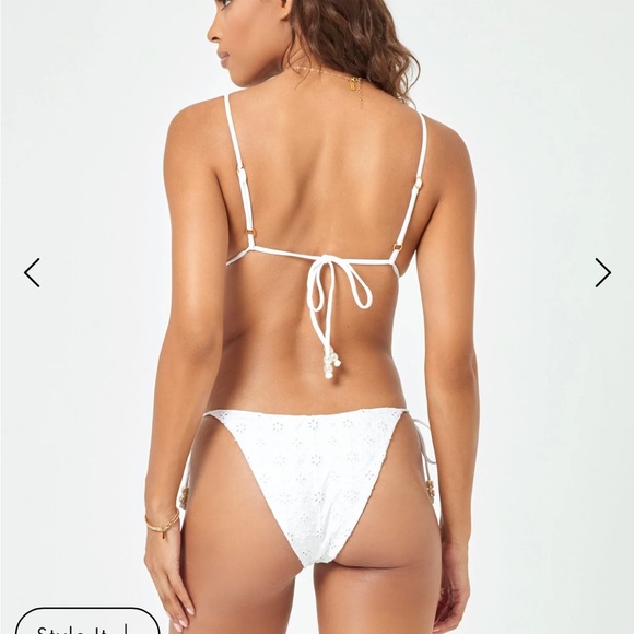 LSpace Eyelet Bikini in White - Picture 3 of 7
